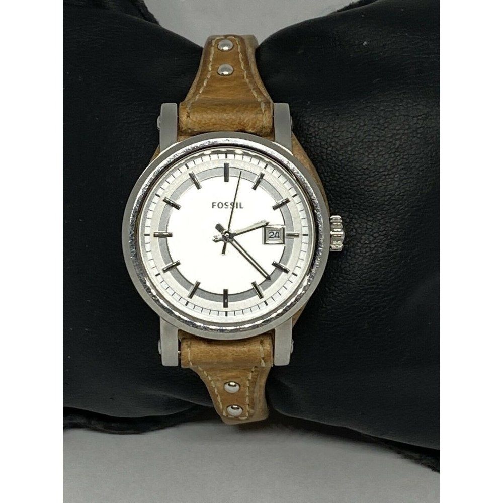 Fossil ES3908 Women's Brown Leather Analog Silver